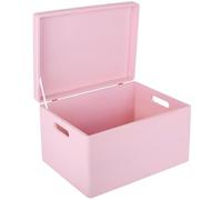 Creative DECO XXL Rosa Grande Caja Madera Decorativa Almacenaje | Con Tapa y Asas | 40 x 30 x 24 cm (+/-1cm) | Cofre Decorar Regalo Decoupage | Juguetes, Documentos, Objetos, Herramientas