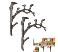 Creative Decorative Tripod Triangle Bracket, Vintage Branch Shape All-Purpose Bracket, Wall Mounted Rustic Metal Industrial Tree Branch Supports for Bookshelf,Flower Rack
