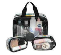 Creative Desig Dinosa - Bolsa de maquillaje de viaje para mujeres y hombres, bolsas de cosméticos translúcidas de mármol Dinosa, 3 piezas, bolsa grande para ducha, organizador de artículos de tocador,