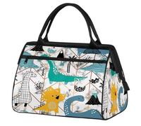 Creative Desig Dinosa - Bolsa de viaje para mujeres, hombres, niños y niñas, diseño de mármol Dinosa, bolsas de noche de 24 L, bolsa de cabina para deportes, gimnasio, yoga, color, 24 L, Organizador