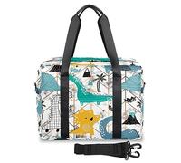 Creative Desig Dinosa - Bolsa de viaje para mujeres y hombres, bolsa de viaje de mármol Dinosa para fin de semana, bolsas de noche de 32 L, bolsa grande para deportes, gimnasio, yoga, color, (32 L)