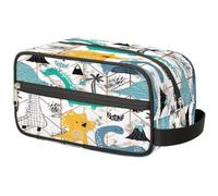 Creative Desig Dinosa - Neceser de viaje para mujeres, hombres, niños, niñas, niños, niñas, niños, bolsa de lavado de mármol Dinosa, bolsa organizadora de artículos de aseo, color, Talla única,