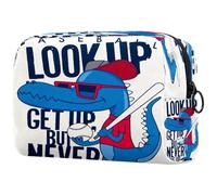 Creative Dinosaur Playing Baseball - Neceser para mujer, neceser de viaje, bolsa organizadora de maquillaje grande con cremallera, multicolor, 18.5x7.5x13cm/7.3x3x5.1in, Neceser