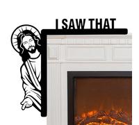 Creative Door Corner Decor - Wood Funny Door Sign Jesus, Saw That Sign Jesus Door's Frame Decor, Metal Window Sitter Bless This Home Window Decoration For Home Cabinet Frame Corner Decoration