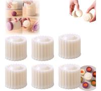 Creative Double Ended Pastry Mold, Round Hand-Press Mooncake Mold，6pc | Food-Grade ABS Material, 2-Pattern Design, Household Pastry DIY Mold, for Decorative, Festive Baking Project or Diy at Home