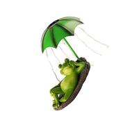 Creative Figurine Ornament Solar Frog Garden Light Resin Iron Outdoor Space Decor 20.00X18.00X8.50CM 1Set