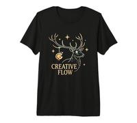 Creative Flow Místico Ciervo Artista Pintor Celestial Camiseta Premium
