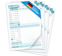 Creative Fox 4 bloques de juego de dados DIN A6, ideal para viajes, bloques de repuesto, bloque de ajo, bloque de juego de dados para llevar, fabricado en Alemania