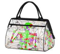 Creative Goth Skull Travel Duffle Bag for Women Men Kids Girls Skul Marbl Weekend Overnight Bags 24L Holdall Tote Cabin Bag for Sports Gym Yoga, color, 24 L, Organizador de bolsas