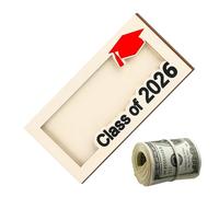 Creative Graduation Cash Organizer Box 2026 - Wooden Money Gift Holder | Includes Commemorative Coin & Gift Card Stickers, Fun Graduation Gifț For Seniors And Grads, Handcrafted Wooden Keepsake