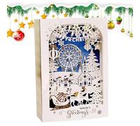 Creative Greeting Cards, Seasons Greetings Cards, Christmas Blessing Card, Pop-Up Funny Holiday Cards, Festive Christmas Cards 7.48x5.12x1.18 pulgadas for Christmas Activities