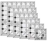 Creative Grids - 6 reglas de edredón cuadradas - 2.5 pulgadas, 3.5 pulgadas, 4.5 pulgadas, 5.5 pulgadas, 6.5 pulgadas, 7.5 pulgadas