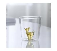 Creative Handmade BUBBLE GLASS CUP Three-Dimensional Animal and Plant Shape Coffee Milk Drink Cute Transparent Glass Cup(05 Sika deer)