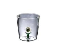 Creative Handmade BUBBLE GLASS CUP Three-Dimensional Animal and Plant Shape Coffee Milk Drink Cute Transparent Glass Cup(11 sunflower)