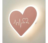 Creative Heart-Shaped Wall Lamp Children'S Room Wall Light Simple Bedroom Bedside Wall Sconce, Metal Wall Lantern with Acrylic Lampshade for Living Room Study Room Corridor Dining Room (Color :/Pink/T