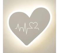 Creative Heart-Shaped Wall Lamp Children'S Room Wall Light Simple Bedroom Bedside Wall Sconce, Metal Wall Lantern with Acrylic Lampshade for Living Room Study Room Corridor Dining Room (Color :/White/