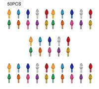 Creative Hobbies Ceramic Christmas Tree Replacement Lights, Medium Twist Light Ornaments, Multi Colors, 50 Piece Pack