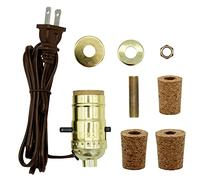 Creative Hobbies Kit de lámpara de botella precableada, convierte fácilmente cualquier botella en una lámpara, hazlo tú mismo, no requiere taladrar, marrón