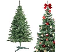 Creative Home Árbol de Navidad Artificial de Hoja Perenne Abeto | 220 cm | Decoración Navideña Plegable | Verde Profundo Ramas Densas Soporte Estable | Interior y Exterior