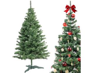 Creative Home Árbol de Navidad Artificial de Hoja Perenne Abeto | Tamaño: 220 cm | Decoración Navideña Plegable | Verde Profundo Ramas Densas Soporte Estable | Interior y Exterior
