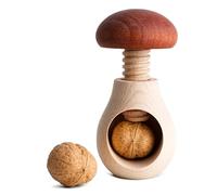 Creative Home Cascanueces de Madera en Forma de Seta | 10 x 6 | Madera de Haya Natural | con el Mecanismo de Tornillo | Sólido y Útil