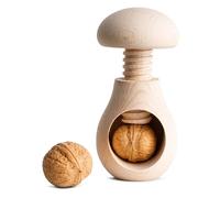 Creative Home Cascanueces de Madera en Forma de Seta | 10 x 7 | Madera de Haya Natural | con el Mecanismo de Tornillo | Sólido y Útil