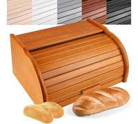 Creative Home Grande Panera Madera Contenedor para Pan 38 x 28,5 x 17,5 cm
