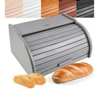 Creative Home Grande Panera Madera Contenedor para Pan Gris