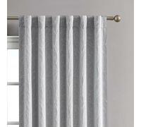 Creative Home Ideas Collins - Juego de 2 cortinas opacas con aislamiento térmico para oscurecer la habitación, par de 127 x 274 cm, color gris frío