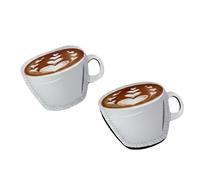 Creative Home Juego de 2 manoplas de neopreno resistentes al calor, diseño de taza de café con agarres antideslizantes y trabillas para colgar, regalo funcional duradero y divertido