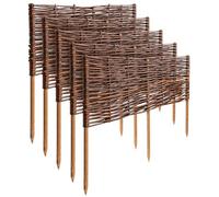 Creative Home Set de 5 Vallas de Mimbre Natural | Tamaño: 60 x 30 cm (+/- 1 cm) | Valla de Jardín para Delimitar Parterres Decorativa | Cerramiento Cercado de Césped | para Jardín Balcón Terraza