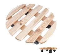 Creative Home Soporte Porta Maceta de Madera con Ruedas