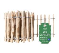 Creative Home Valla de Madera de Avellano | 35 cm de Altura y 5 m de Largo | Valla Enrollable | Espaciado entre Listones 7-9 cm | Ideal para Bordes de Flores | Cerca de Jardín de Madera de Nogal