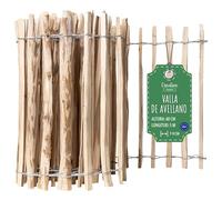 Creative Home Valla de Madera de Avellano | 60 cm de Altura y 5 m de Largo | Valla Enrollable | Espaciado entre Listones 7-9 cm | Ideal para Bordes de Flores | Cerca de Jardín de Madera de Nogal