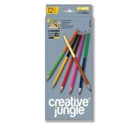 Creative Jungle: Lápices de colores de dos extremos - 24 colores, 12 piezas