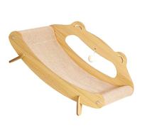 Creative Kittens - Almohadilla de juego para gatitos, cómoda cama de tamaño grande, plataforma de madera para gatos con poste