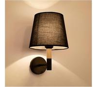 Creative Lamp Wood Headboard Light Fabric Cone Lampshade Flush Mount Lighting Fixture Indoor Wall Wash Lights Compatible with Living Room Bedroom Bedside