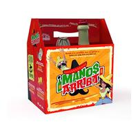 Creative Live Games Manos Arriba - Juego de Mesa Adulto de Estrategia, Duelo y traición, con Botella de Espuma, Cartas y Oro, para 3 a 6 Jugadores, Party Game Original con apuestas y Humor Mexicano