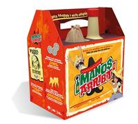Creative Live Games Manos Arriba - Juego de Mesa Adulto de Estrategia, Duelo y traición, con Botella de Espuma, Cartas y Oro, para 3 a 6 Jugadores, Party Game Original con apuestas y Humor Mexicano