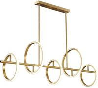 Creative Luxury Living and Dining Room All-Copper LED Chandelier, Atmosphere Lights Light Fixture(Fifth Ring)