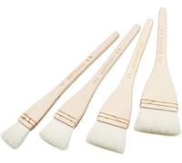 Creative Mark Hake - Juego de 4 pinceles profesionales de cabra blanca suave para lavado, trabajo de fondo, acuarela y cerámica