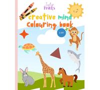 Creative Mind Colouring Book Big and Clear Kids colouring activity book ages 1-4 years old Color 40 land animals sea animals fruits dinosaurs Paperback 8.5x11"