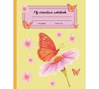Creative Notebook with Butterfly and Flower Cover - Inspirational Quote Journal ‘A Sparkle on Paper, a Fire in Mind’ - 110 Lined Pages, 7.625 x 9.5 inch: aesthetic, cute , made by nounie