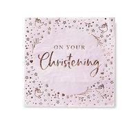 Creative Party Pink On Your Christening J092 - Servilletas de papel de aluminio de 3 capas estampadas