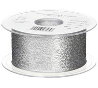 Creative Party- Rollo de cinta de pastel con purpurina plateada de 20 m, Color plata (GR96)