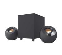 CREATIVE Altavoces de Ordenador Pebble Plus 2.1 potenciados por USB con Subwoofer con Salida Inferior y Controladores de Largo Alcance, Potencia Total de hasta 8 W RMS para Ordenadores (Negro)
