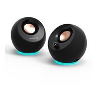 Creative Pebble Pro 2.0 Altavoces USB-C para Ordenador con Bluetooth 5.3 e iluminación RGB Personalizable, Audio USB y Puerto de Auriculares/micrófono (Negro)