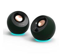 CREATIVE Pebble Pro - Altavoces Minimalistas 2.0 USB-C para computadora con Bluetooth 5.3 e iluminación RGB Personalizable, diálogo Claro y tecnología BassFlex, Audio USB, Puerto de Auriculares, para