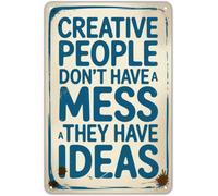 Creative People Ideas Inspiring Quote Vintage Tin Sign For Patio Deck Balcony Fence Wall Hanging 8 X 12 in