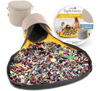 Creative QT - Organizador de Juguetes Slide Away y Alfombra de Juegos para niños - Caja de Juguetes para niños y niñas - Almacenamiento - Soportes para Juguetes para Habitaciones de niños - Beige